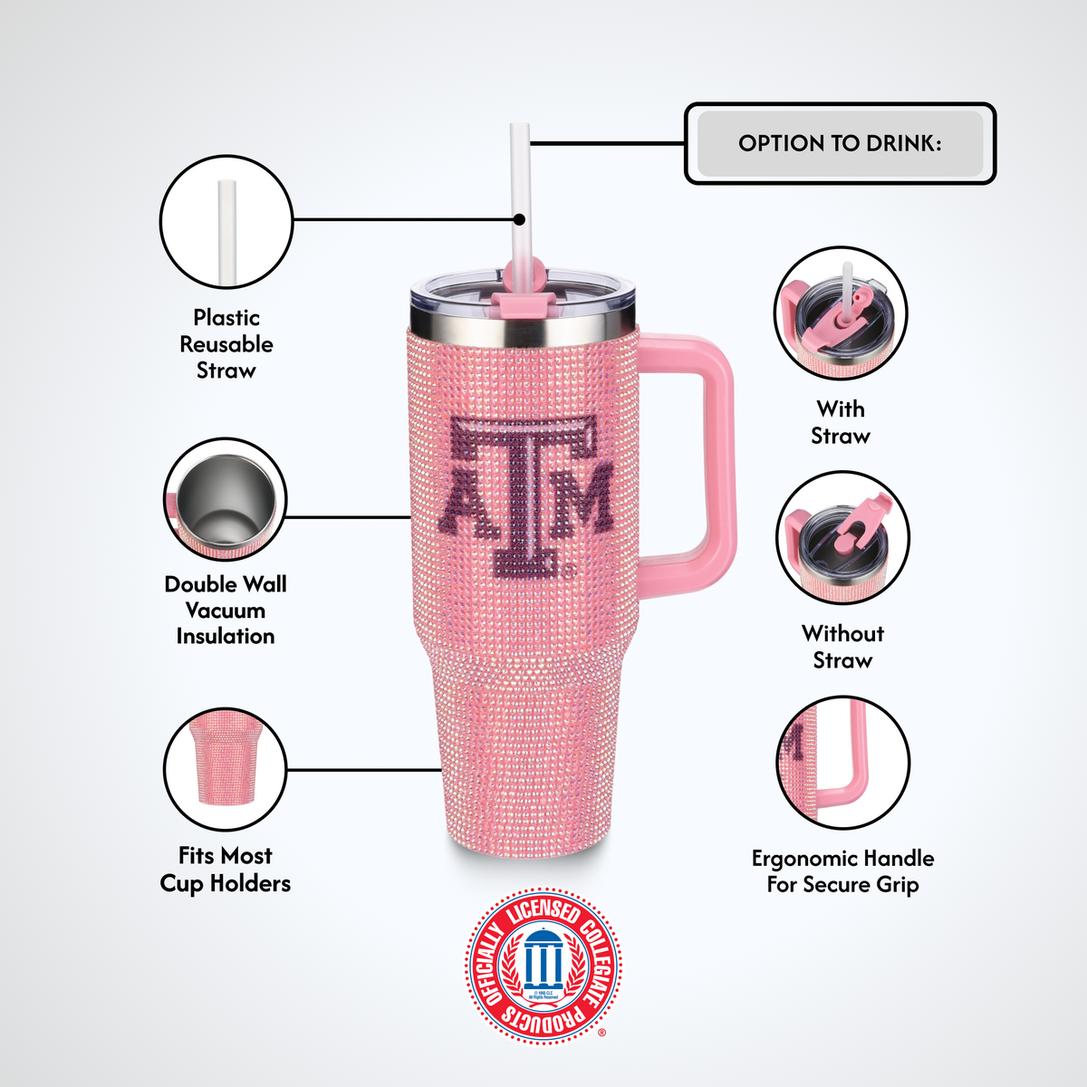 40oz Pink Bing Tumbler I |  Texas A&M University