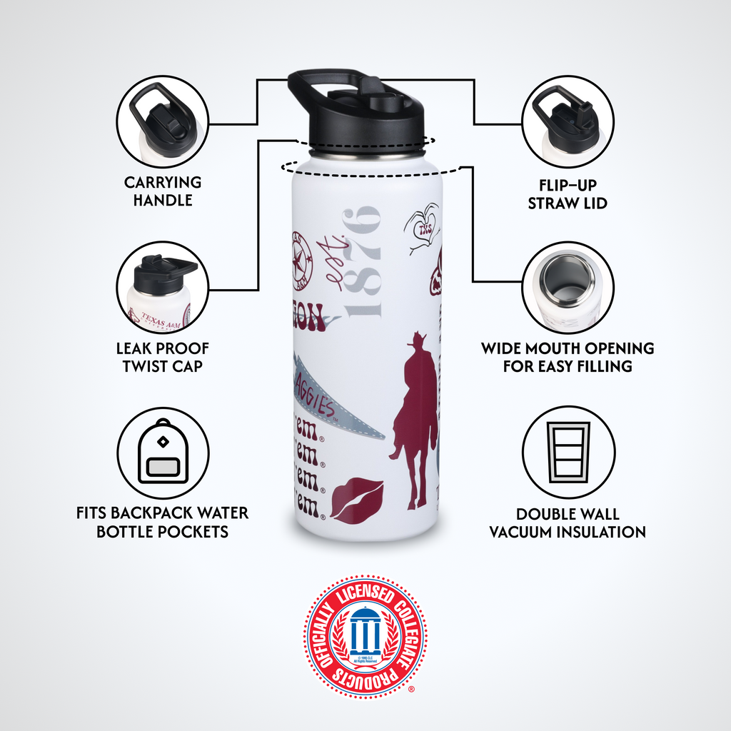 34oz Team Spirit Water Bottle I |  Texas A&M University
