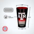 2-Pack Ombre Pint Glasses I |  Texas A&M University