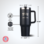40oz Black Tumbler Lazer Engraved I |  Texas Christian University