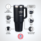 40oz Black Tumbler Lazer Engraved I |  Texas Christian University