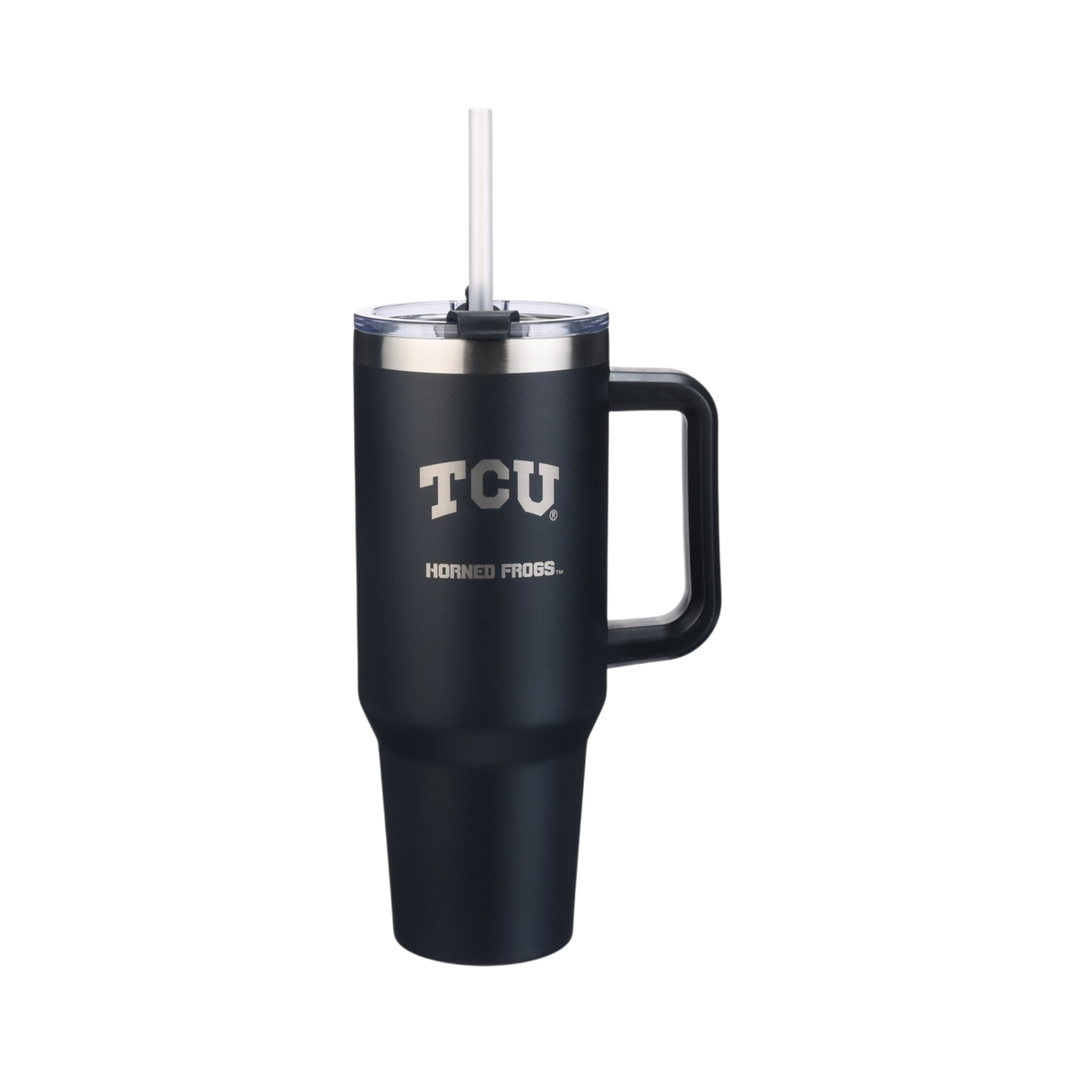 40oz Black Tumbler Lazer Engraved I |  Texas Christian University