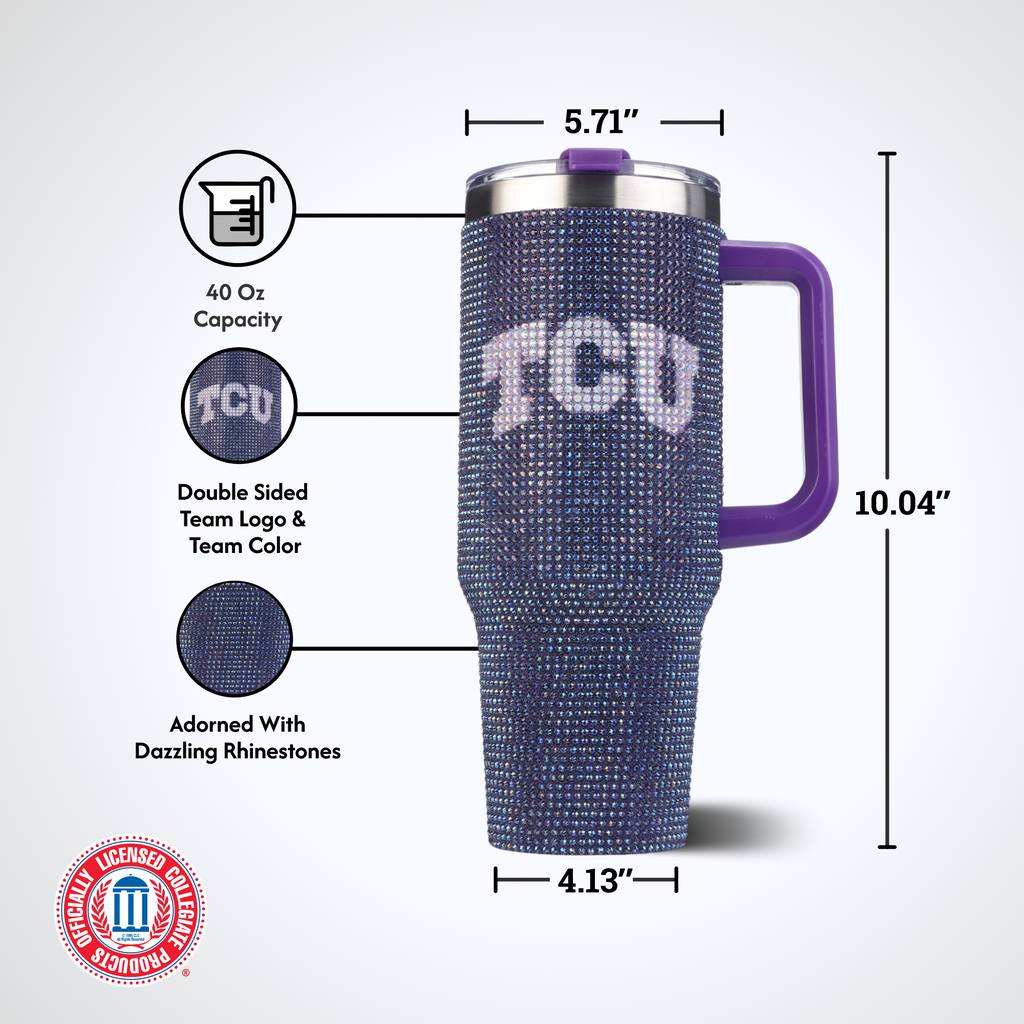 40oz TC Bling Game Tumbler w/ Vintage logo I |  Texas Christian University
