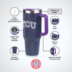 40oz TC Bling Game Tumbler w/ Vintage logo I |  Texas Christian University