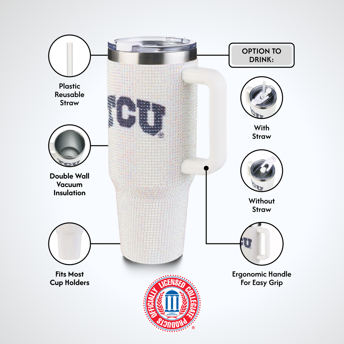 40oz Bling Colossal Tumbler | Texas Christian University