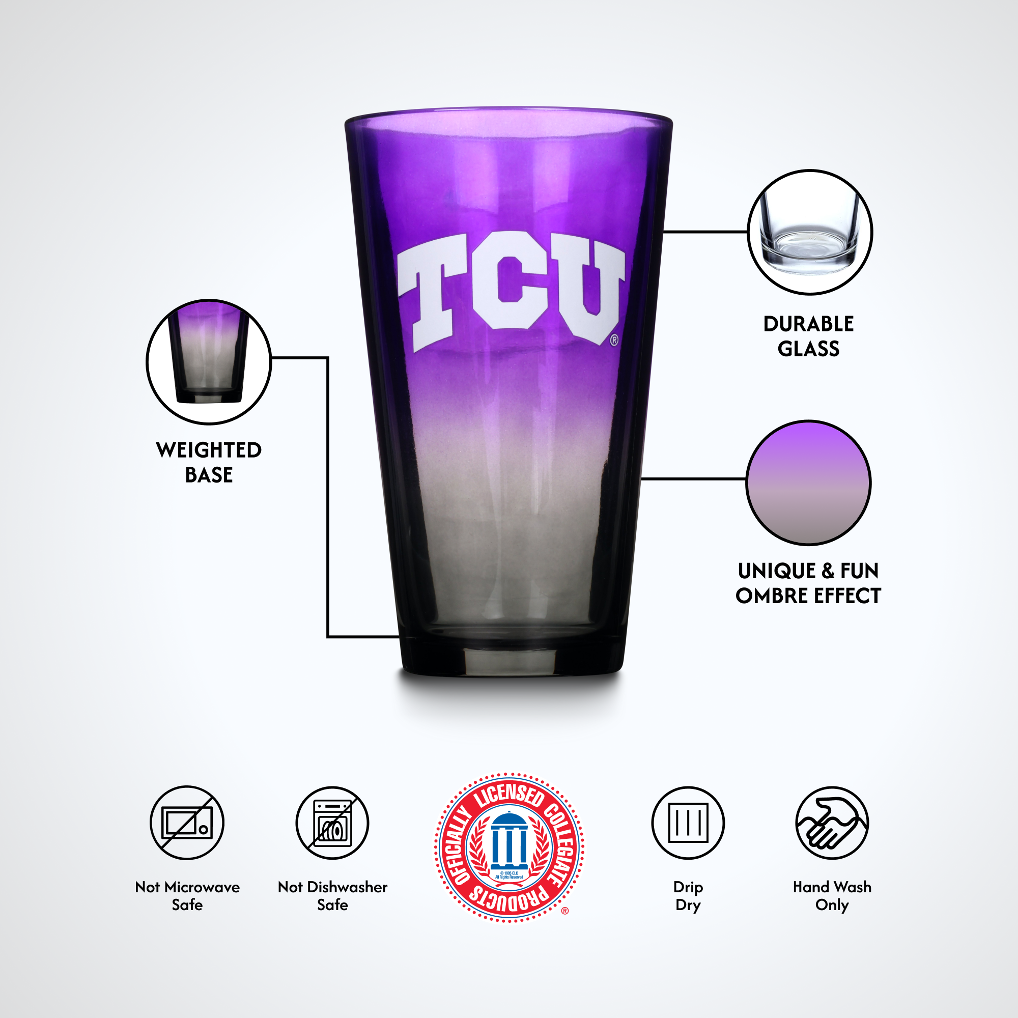2-Pack Ombre Pint Glasses I |  Texas Christian University