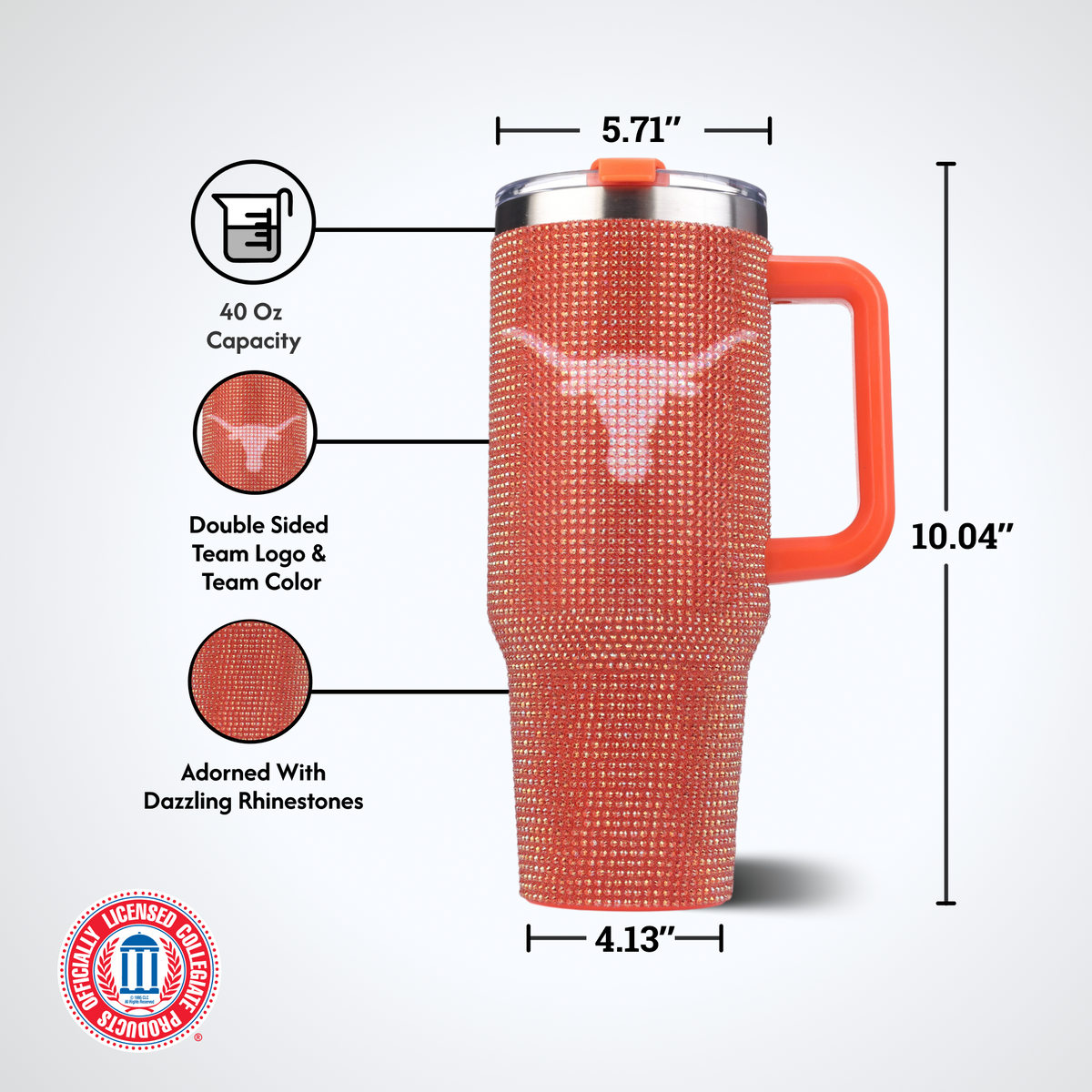 40oz TC Bling Game Tumbler w/ Vintage logo I |  University Of Texas