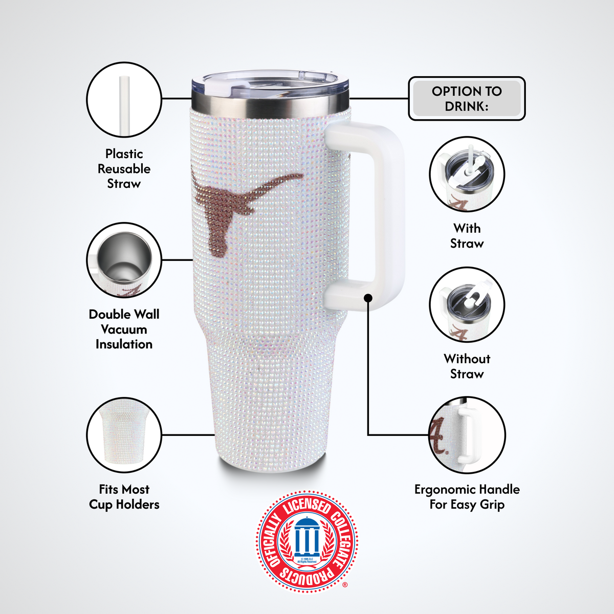 40oz Bling Colossal Tumbler | University of Texas