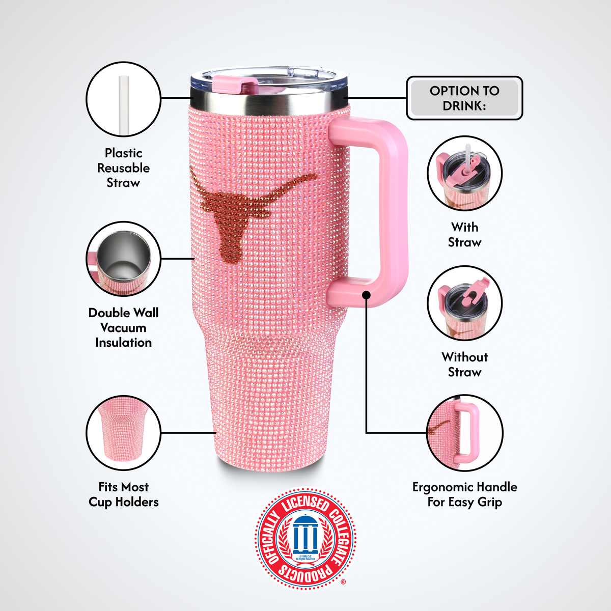 40oz Pink Bing Tumbler I |  University Of Texas