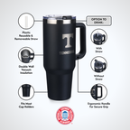 40oz Black Tumbler Lazer Engraved I |  University Of Tennessee