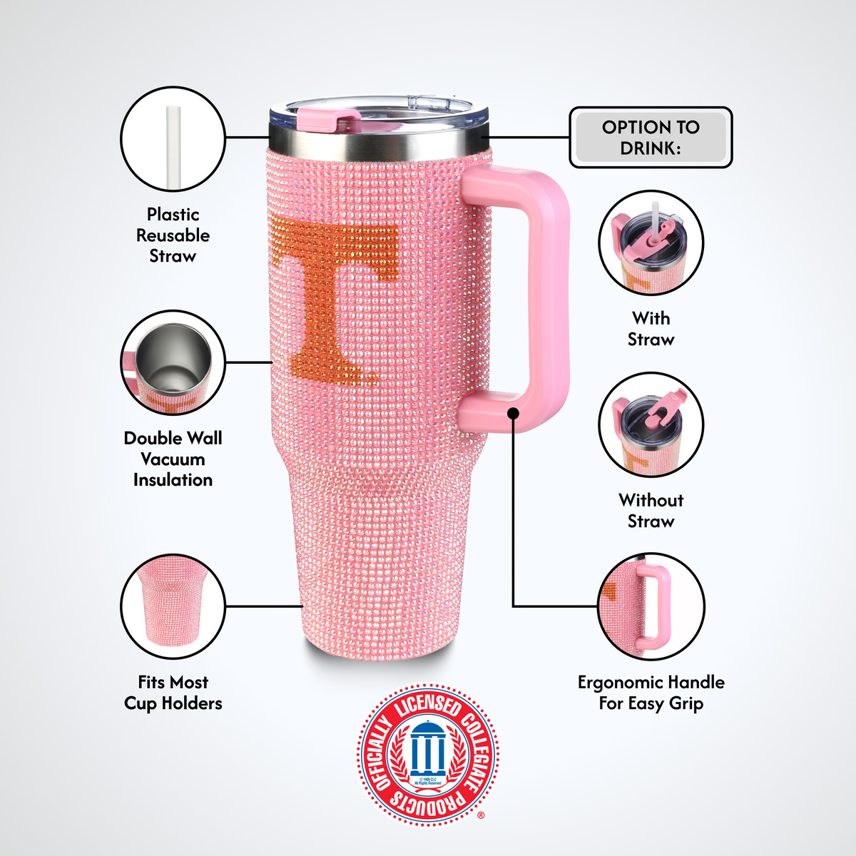 40oz Pink Bing Tumbler I |  University Of Tennessee