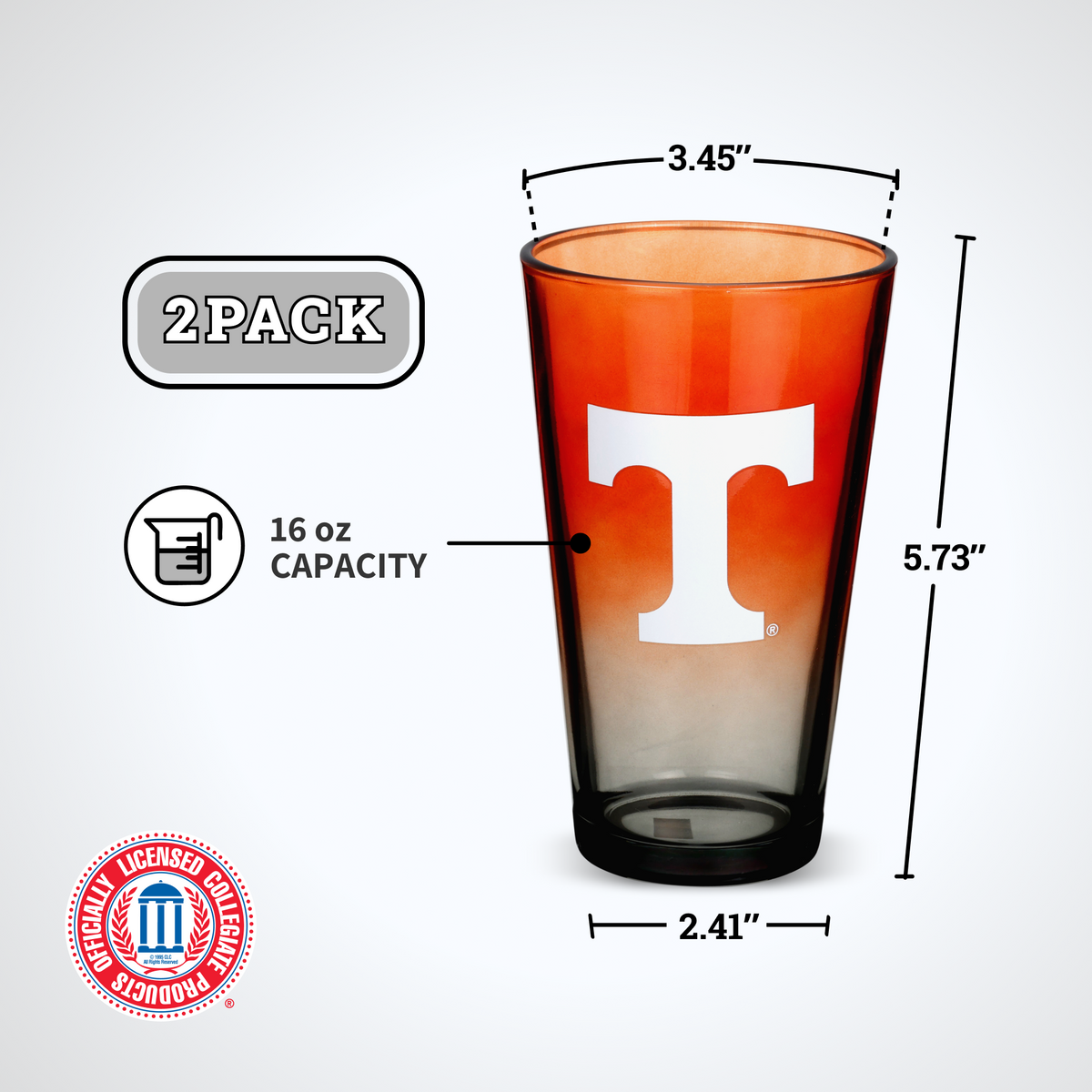 2-Pack Ombre Pint Glasses I |  University Of Tennessee
