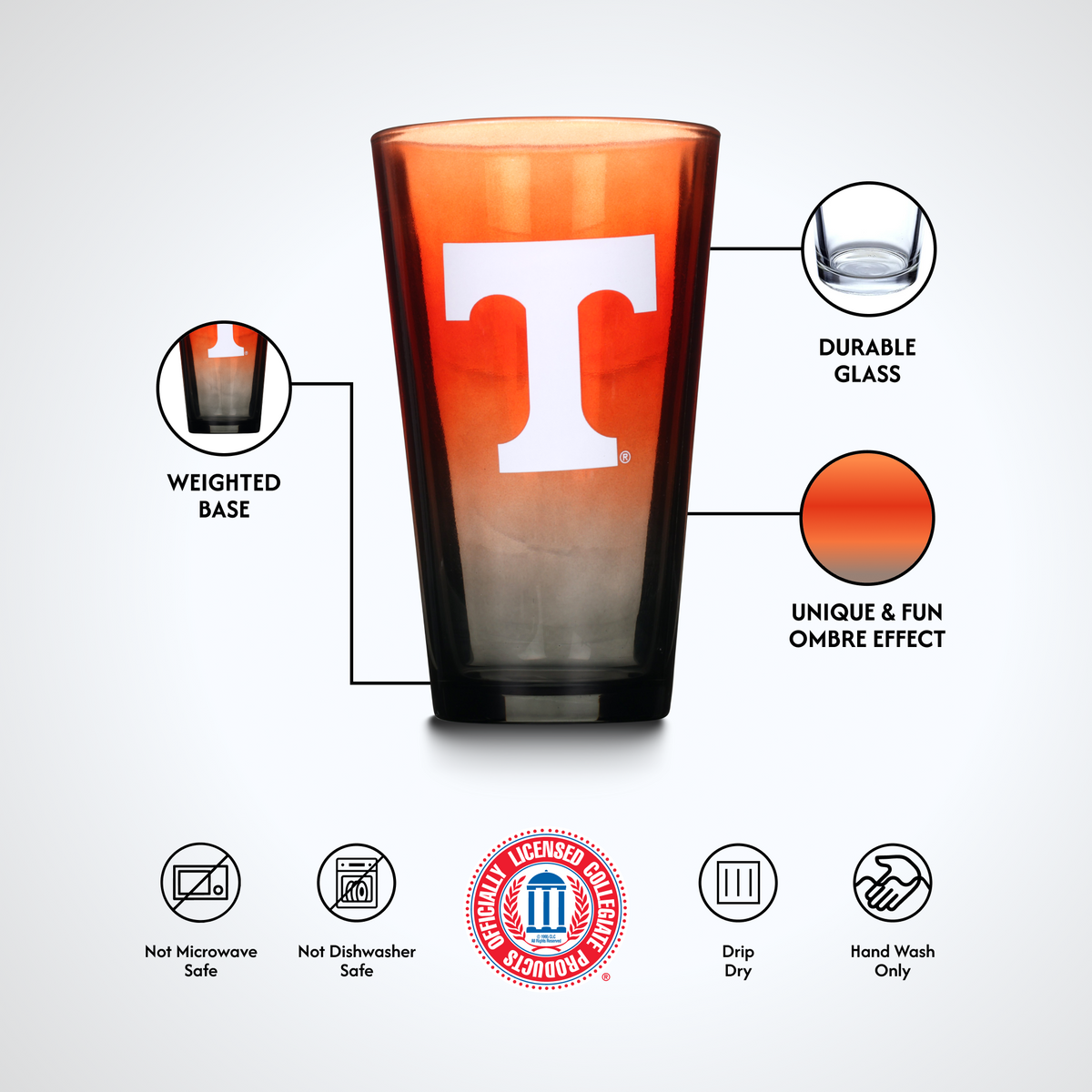 2-Pack Ombre Pint Glasses I |  University Of Tennessee