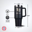 40oz Black Tumbler Lazer Engraved I |  University Of Utah