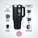 40oz Black Tumbler Lazer Engraved I |  University Of Utah