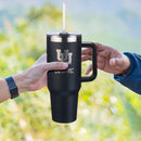 40oz Black Tumbler Lazer Engraved I |  University Of Utah