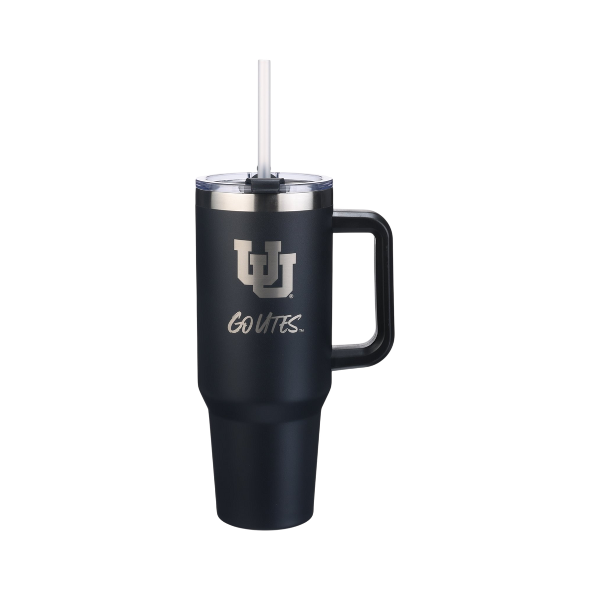 40oz Black Tumbler Lazer Engraved I |  University Of Utah