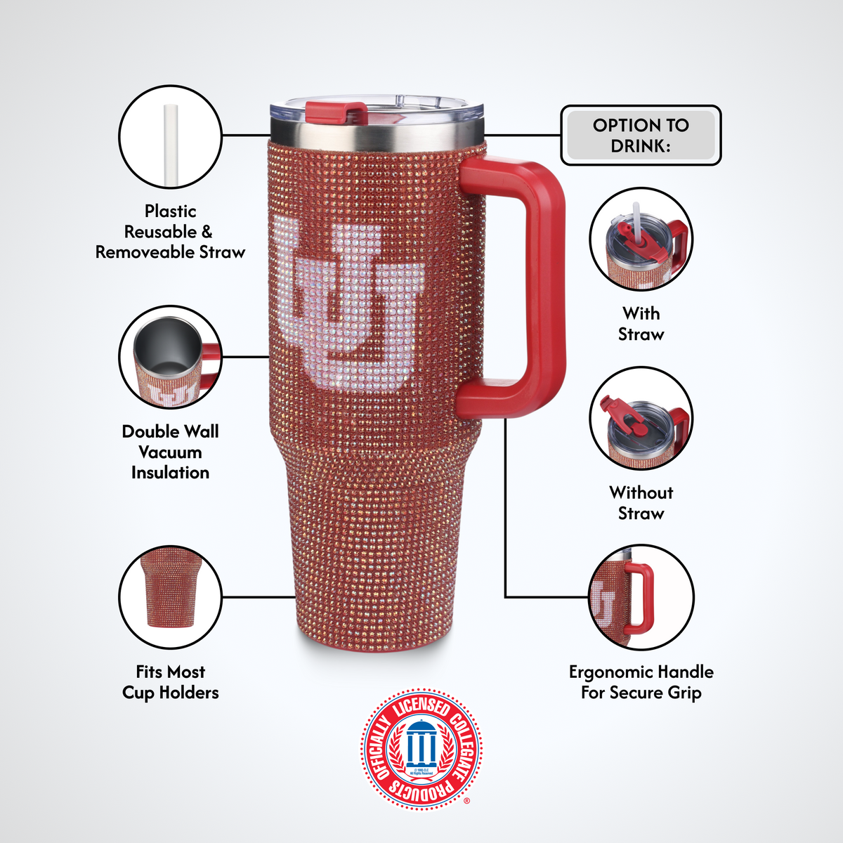 40oz TC Bling Game Tumbler w/ Vintage logo I |  University Of Utah