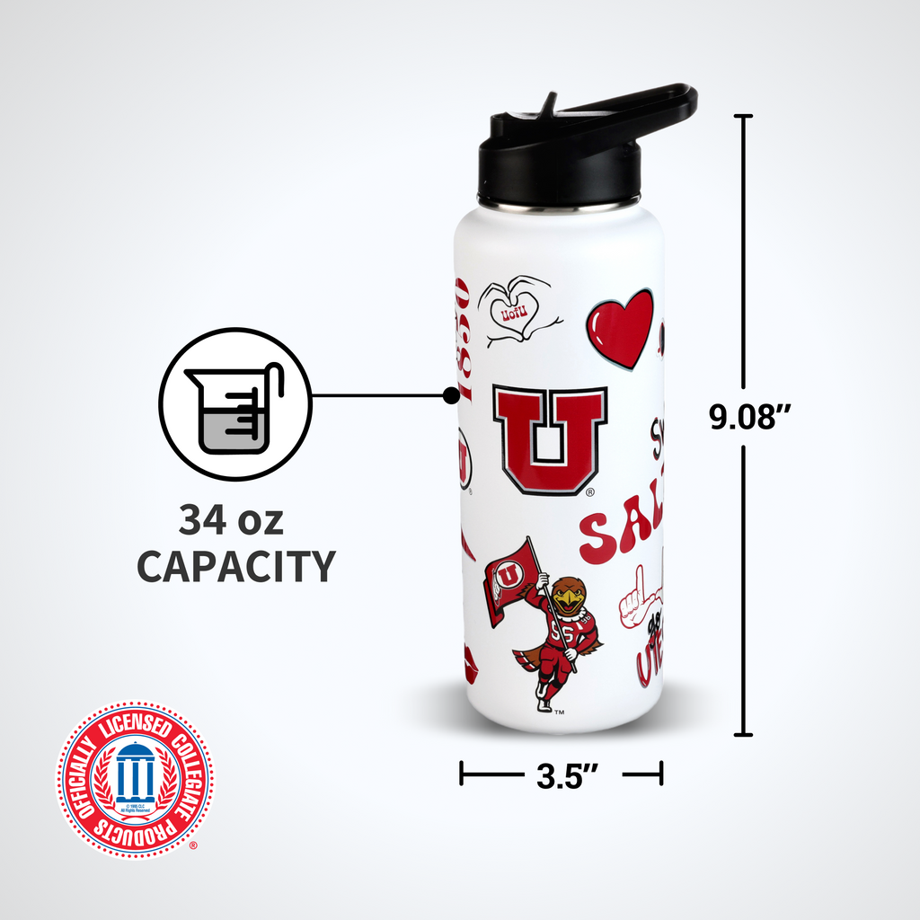 34oz Team Spirit Water Bottle I |  University Of Utah