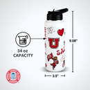 34oz Team Spirit Water Bottle I |  University Of Utah