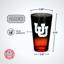 2-Pack Ombre Pint Glasses I |  University Of Utah