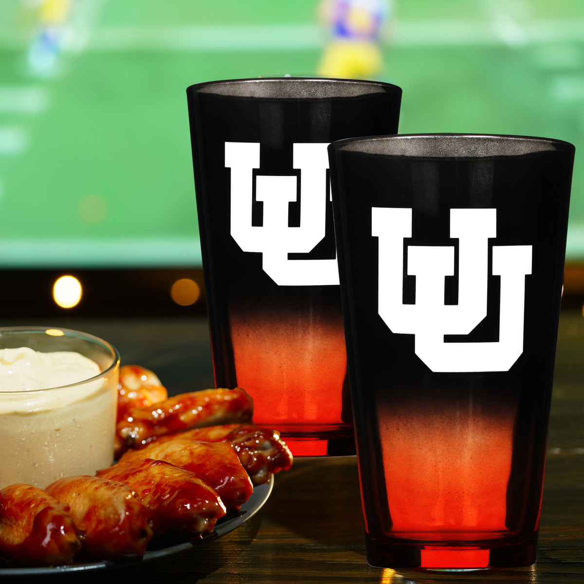 2-Pack Ombre Pint Glasses I |  University Of Utah