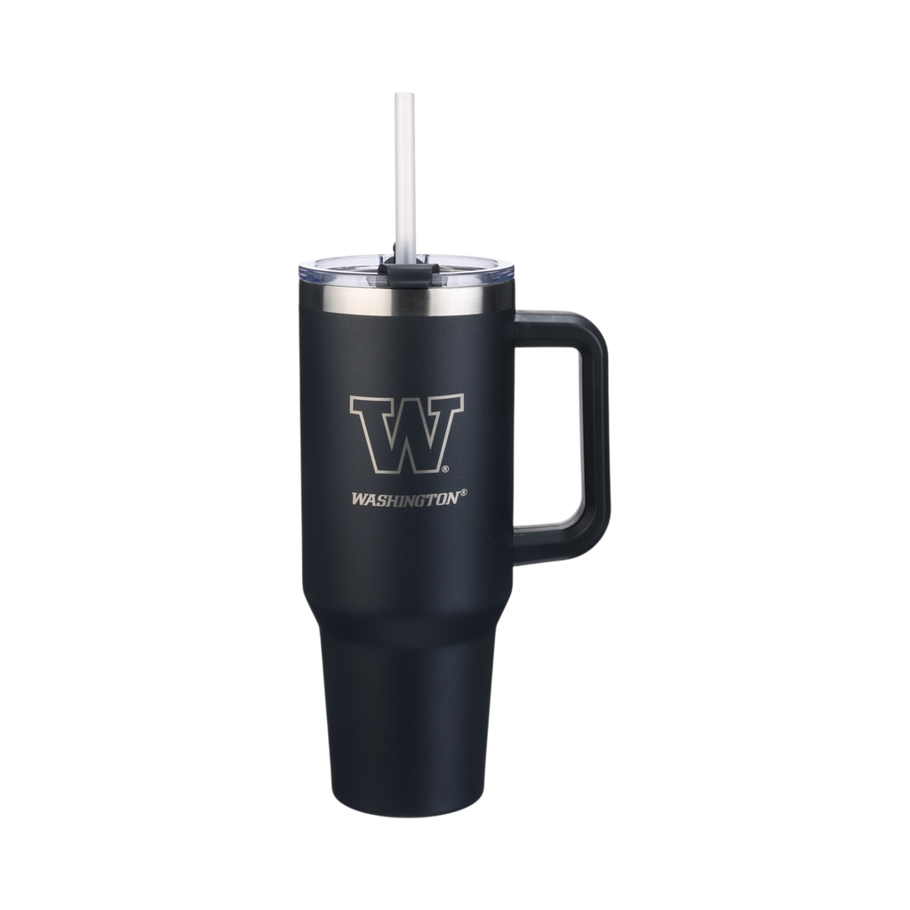 40oz Black Tumbler Lazer Engraved I |  University Of Washington