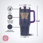 40oz TC Bling Game Tumbler w/ Vintage logo I |  University Of Washington