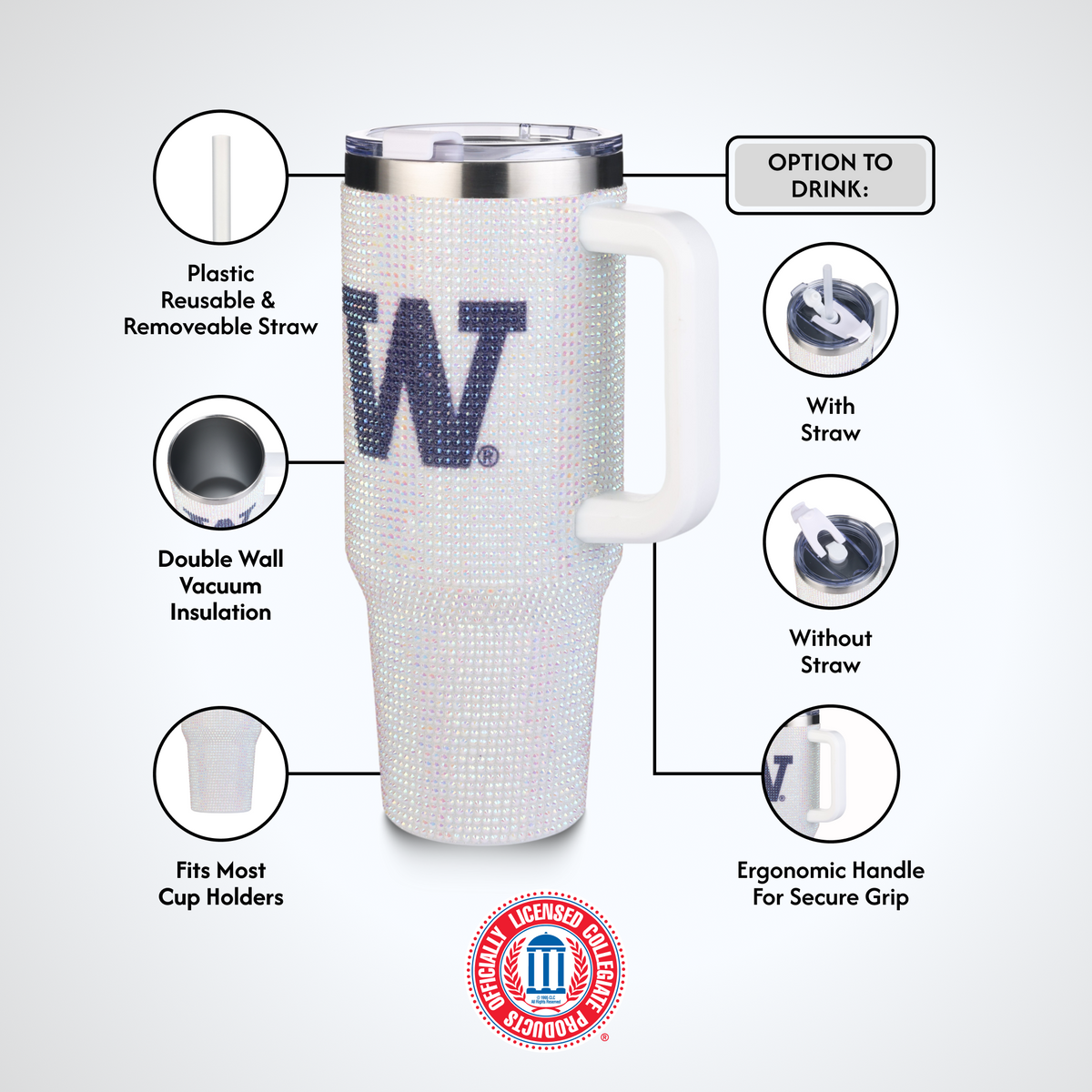 40oz Bling Colossal Tumbler | University of Washington