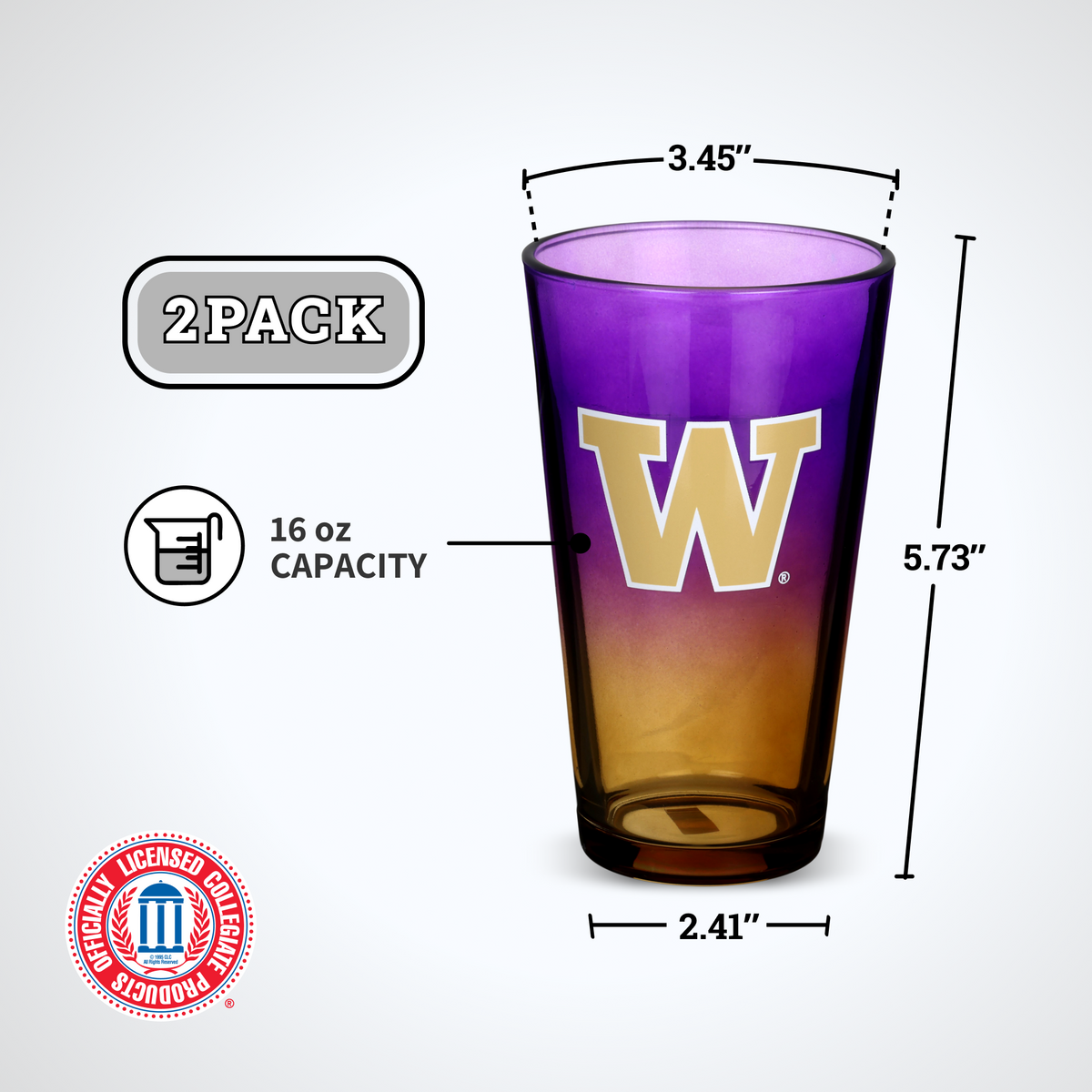 2-Pack Ombre Pint Glasses I |  University Of Washington