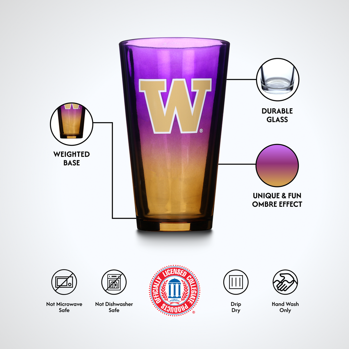 2-Pack Ombre Pint Glasses I |  University Of Washington