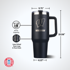 40oz Black Tumbler Lazer Engraved I |  University Of Wisconsin