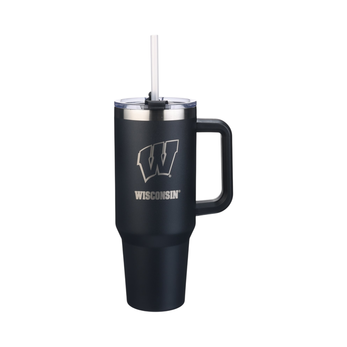 40oz Black Tumbler Lazer Engraved I |  University Of Wisconsin