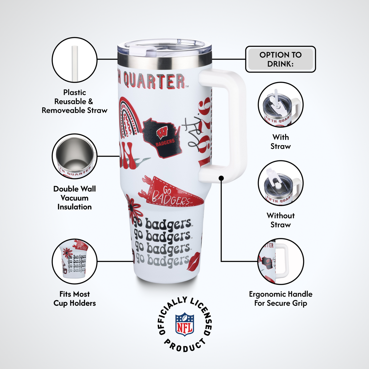 40oz Team Spirit Tumblers I |  University Of Wisconsin