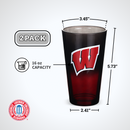 2-Pack Ombre Pint Glasses I |  University Of Wisconsin
