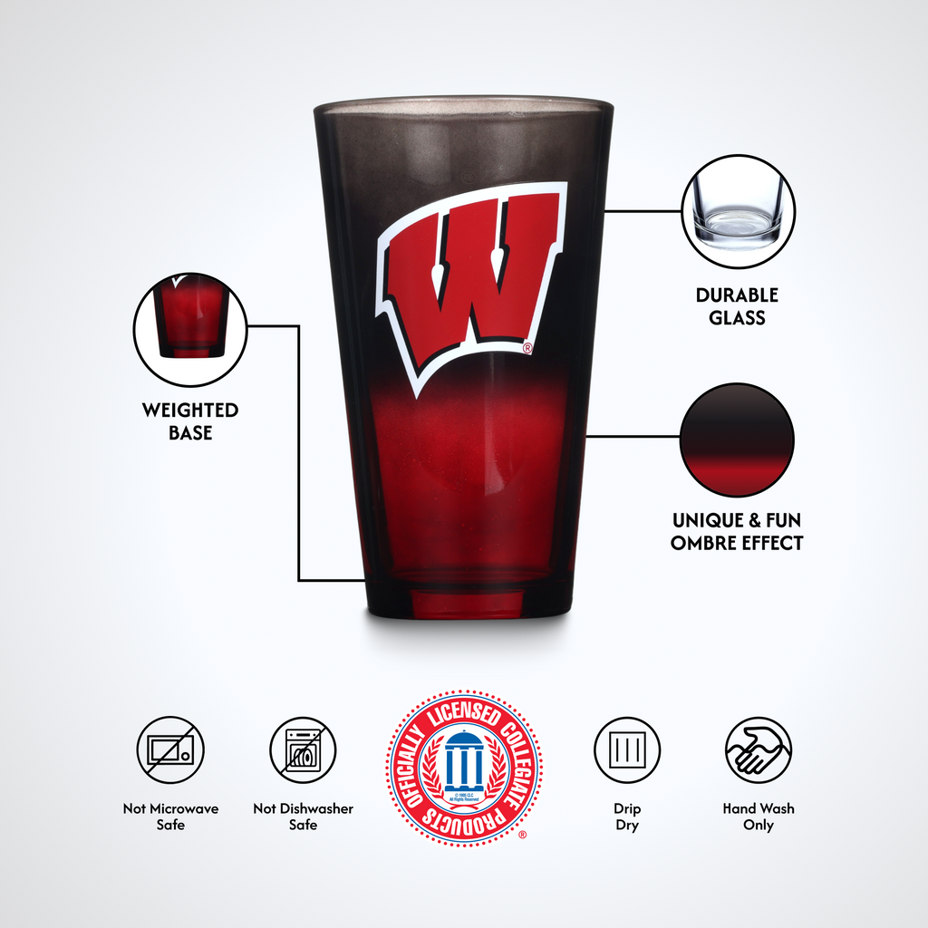 2-Pack Ombre Pint Glasses I |  University Of Wisconsin