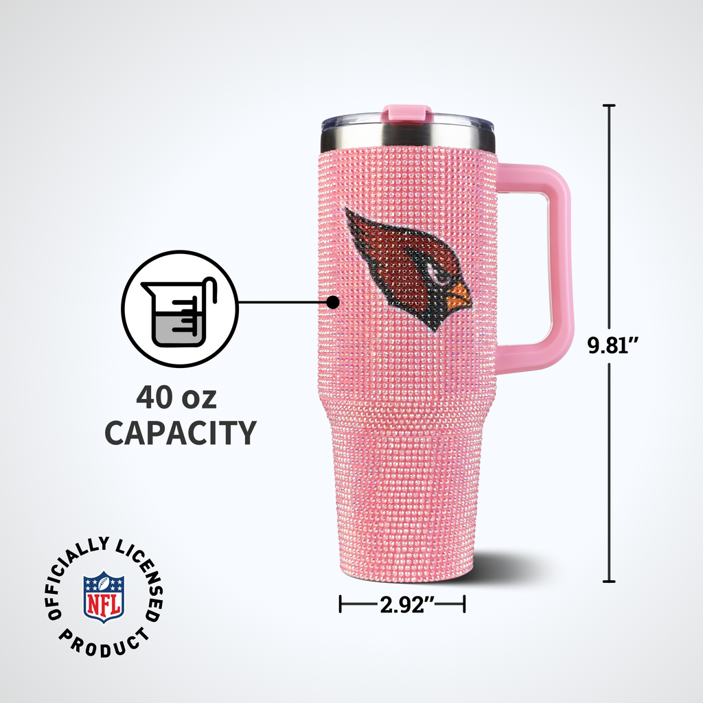 40oz Pink Bling Game Day Tumbler I | Arizona Cardinals