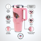 40oz Pink Bling Game Day Tumbler I | Arizona Cardinals