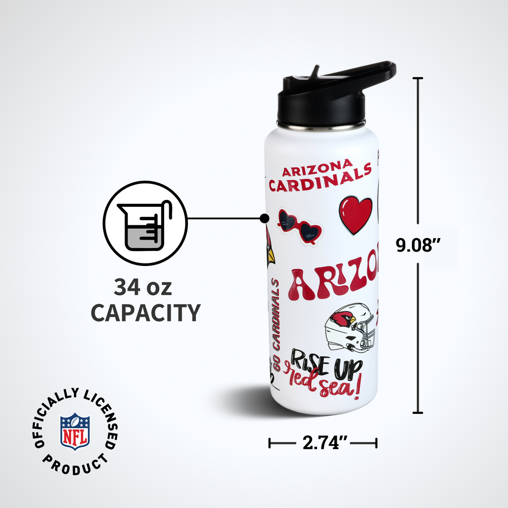 34oz Team Spirit Water Bottle I | Arizona Cardinals