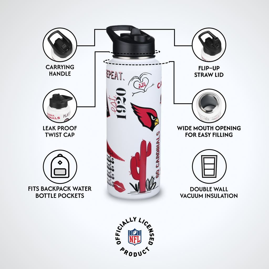34oz Team Spirit Water Bottle I | Arizona Cardinals