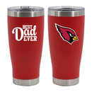 20oz Red Stainless Steel Tumbler, Direct Print, Best Dad Ever Design, Arizona Cardinals