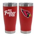 20oz Red Stainless Steel Tumbler, Direct Print, Best Dad Ever Design, Arizona Cardinals