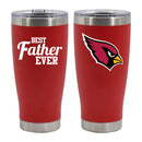 20oz Red Stainless Steel Tumbler, Direct Print, Best Dad Ever Design, Arizona Cardinals