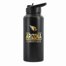 32 oz Stainless Steel Water Bottle with Gold Etched Classic Crew Team Design, Arizona Cardinals