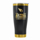 24 oz Stainless Steel Tumbler with Gold Accents & Etched Classic Crew Team Design, Arizona Cardinals
