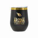 12 oz Stainless Steel Wine Tumbler with Gold Etched Classic Crew Team Design, Arizona Cardinals