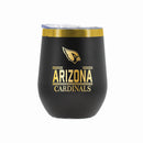12 oz Stainless Steel Wine Tumbler with Gold Etched Classic Crew Team Design, Arizona Cardinals
