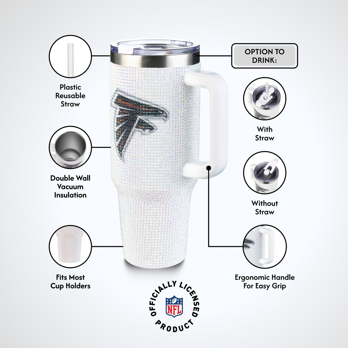 40oz Bling Collosal Tumbler | Atlanta Falcons