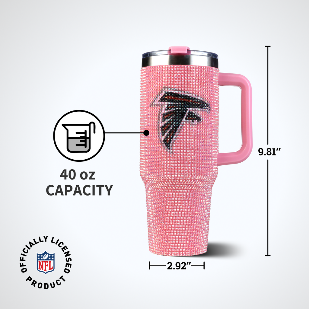 40oz Pink Bling Game Day Tumbler I | Atlanta Falcons