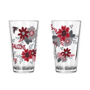 2pk 16oz Pint Glass, DP, Flowers | Atlanta Falcons